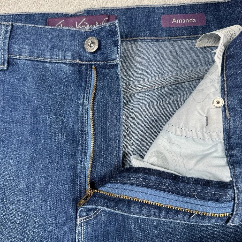 Gloria Vanderbilt Amanda Jeans Womens 16 Blue Tapered Phoenix Wash Classic Fit